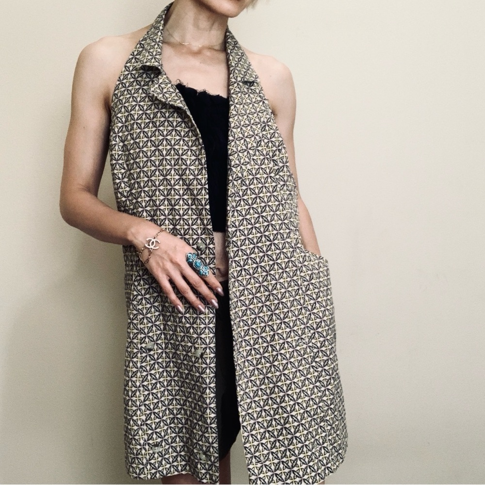 Geometric Pattern Halter Dress - Picture 5 of 13